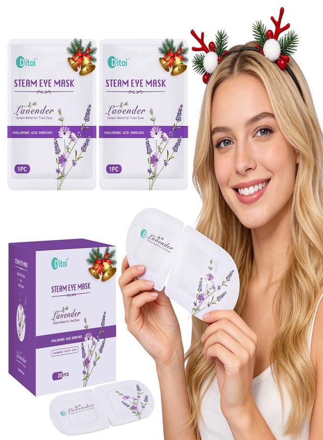 Ditoi Steam Eye Mask, Heated Eye Mask for Dry Eye Relief, Warm Compress with Hyaluronic Acid, Christmas Stocking Stuffers,Travel Essentials & Relaxation Gifts, Lavender 20 Packs - Image 1